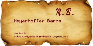 Mayerhoffer Barna névjegykártya
