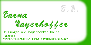 barna mayerhoffer business card